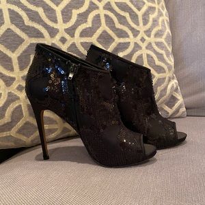 Betsey Johnson sequin heart booties